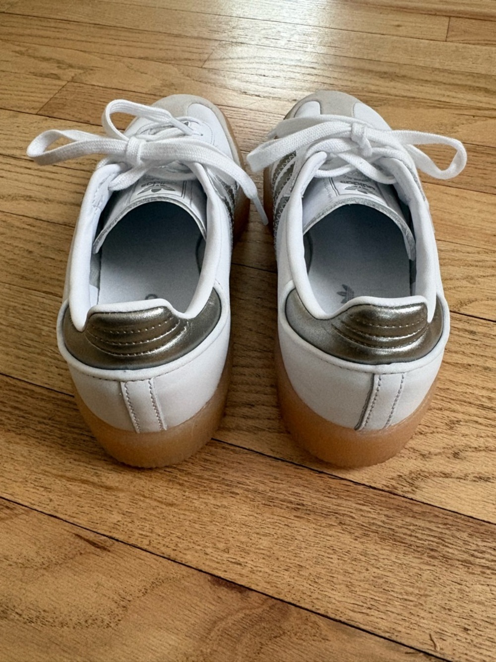 adidas Samba Super White Silver Gum Sole Women’s Sneakers - Picture 6 of 9